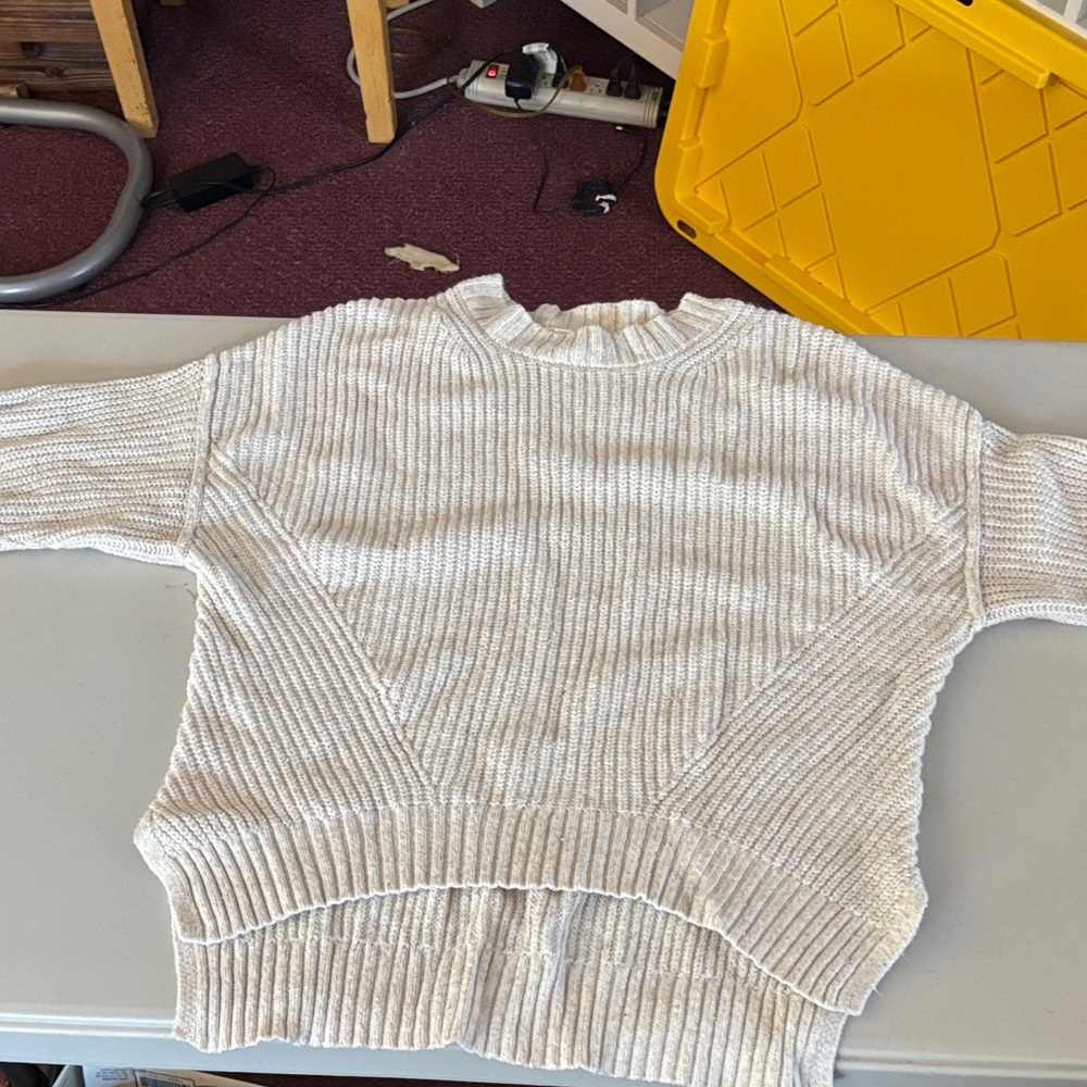 American Eagle Outfitters Cream Crew Neck Sweater